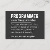 Funny Programmer Code Developer Definition Visitenkarte (Vorderseite)