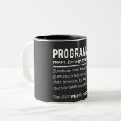Funny Programmer Code Developer Definition Zweifarbige Tasse (Vorderseite Links)