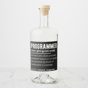Funny Programmer Code Developer Meaning Definition Alkoholflaschenetikett