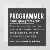 Funny Programmer Code Developer Meaning Definition Einladung (Vorderseite)