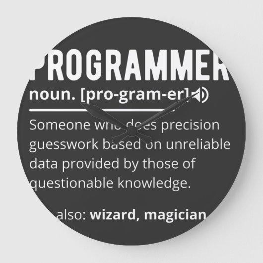 Funny Programmer Code Developer Meaning Definition Große Wanduhr (Vorderseite)