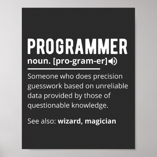 Funny Programmer Code Developer Meaning Definition Poster (Vorne)