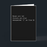 Funny Programmer Coding Gedicht Coding Geschenk Karte<br><div class="desc">Wenn Sie Liebe haben,  Syntaxfehler zu beheben und häufig Fehlermeldungen in Ihrem Code erhalten,  dann wird dieses lustige Programmiergedicht Sie sicher zum Lachen bringen. Günstige Geschenke für IT Support Mitarbeiter,  Entwickler und Programmierer.</div>