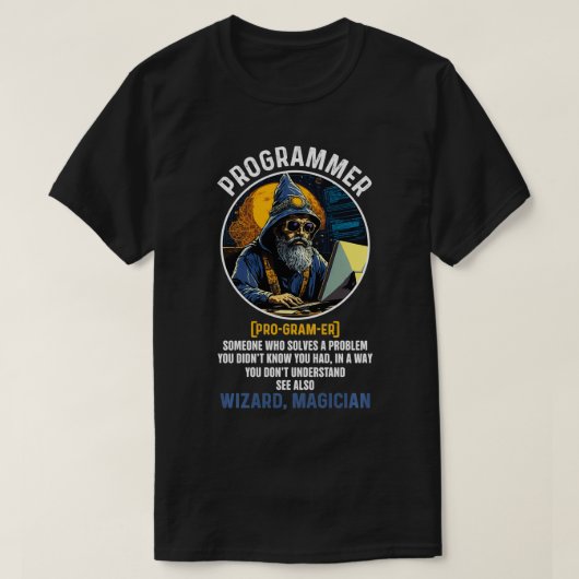Funny Programmer Definition Informationstechnologi T-Shirt (Design vorne)