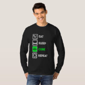Funny Programmer Eat Sleep Code Wiederholung T-Shirt (Vorne ganz)