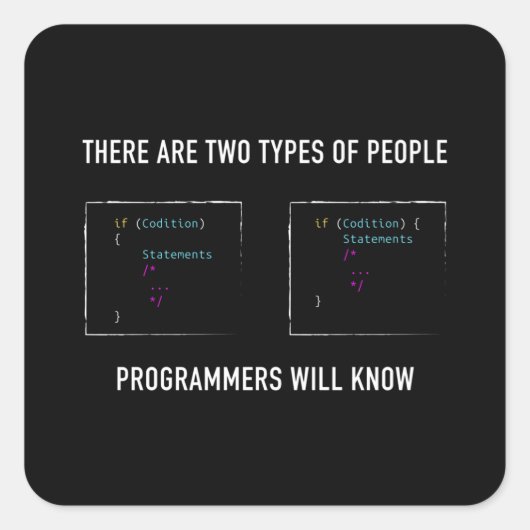 Funny Programmer Geschenk für Coding Geek Quadratischer Aufkleber (Vorderseite)