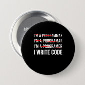 Funny Programmer I Wite Code Button (Vorne & Hinten)