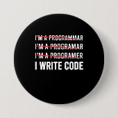 Funny Programmer I Wite Code Button (Vorderseite)