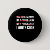 Funny Programmer I Wite Code Button (Vorderseite)