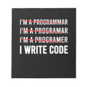 Funny Programmer I Wite Code Notizblock (Vorderseite)