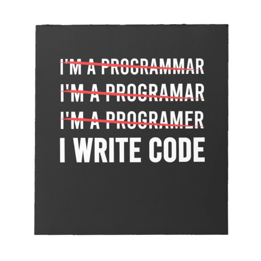 Funny Programmer I Wite Code Notizblock (Vorderseite)