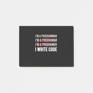 Funny Programmer I Wite Code Post-it Klebezettel