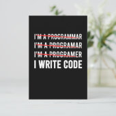 Funny Programmer I Wite Code RSVP Karte (Stehend Vorderseite)