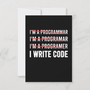 Funny Programmer I Wite Code RSVP Karte