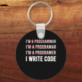 Funny Programmer I Wite Code Schlüsselanhänger (Vorderseite)