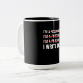 Funny Programmer I Wite Code Zweifarbige Tasse (Vorderseite Links)