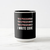 Funny Programmer I Wite Code Zweifarbige Tasse (Mittel)