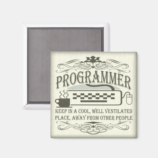 Funny Programmer Magnet (Vorderseite/Rückseite)