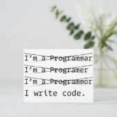 Funny Programmer Postkarte (Stehend Vorderseite)