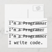 Funny Programmer Postkarte (Vorne/Hinten)