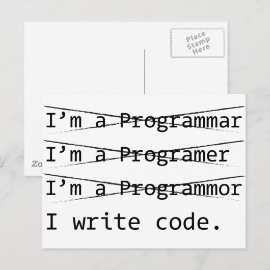 Funny Programmer Postkarte (Vorne/Hinten)