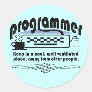 Funny Programmer Runder Aufkleber