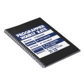 Funny Programmer Stundenrate Computer IT Coder Notizblock (Rechte Seite)