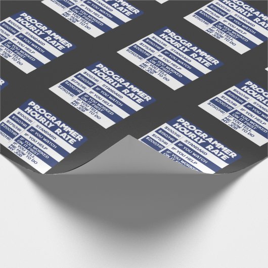 Funny Programmer Stundensatz Computer IT Coder Geschenkpapier (Ecke)