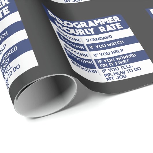 Funny Programmer Stundensatz Computer IT Coder Geschenkpapier (Rolleneckpunkt)