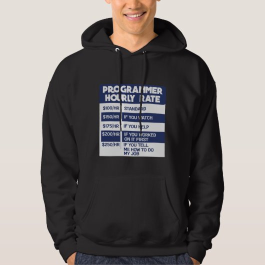 Funny Programmer Stundensatz Computer IT Coder Hoodie (Vorderseite)
