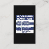 Funny Programmer Stundensatz Computer IT Coder Visitenkarte (Vorderseite)