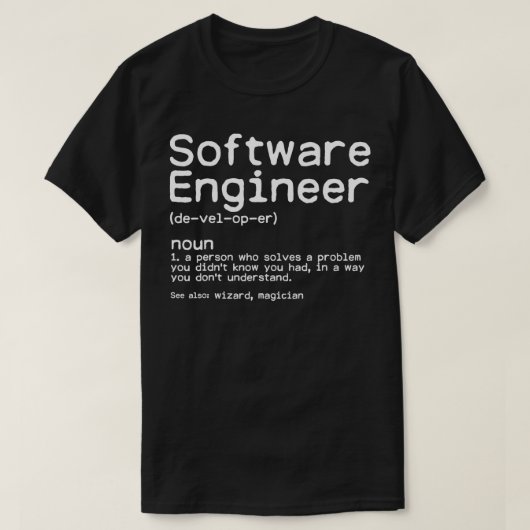 Funny Programmer TShirt Software Engineer Definiti (Design vorne)