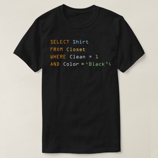 Funny Programming Code Computer Programmer SQL Dat T-Shirt (Design vorne)