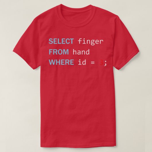 Funny Programming Geek Select Finger From Hand T-Shirt (Design vorne)