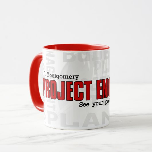 Funny Project Management Engineer mit Namen Tasse (Vorderseite Links)