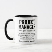 Funny Project Manager Wörterbuchdefinition, Spaß Tasse (Links)