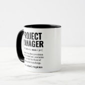 Funny Project Manager Wörterbuchdefinition, Spaß Tasse (Vorderseite Links)