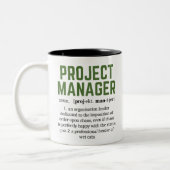 Funny Project Manager Wörterbuchdefinition, Spaß Zweifarbige Tasse (Links)