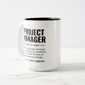 Funny Project Manager Wörterbuchdefinition, Spaß Zweifarbige Tasse (Vorderseite Links)