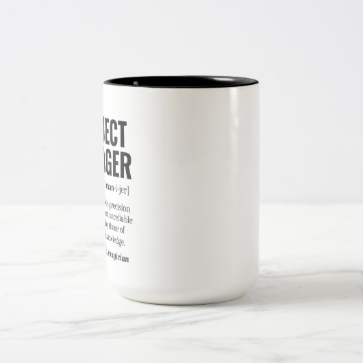 Funny Project Manager Wörterbuchdefinition, Spaß Zweifarbige Tasse (Mittel)