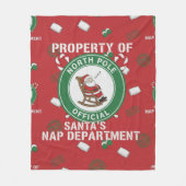 Funny Property of Santa's Nap Department Christmas Fleecedecke (Vorderseite)