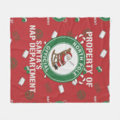 Funny Property of Santa's Nap Department Christmas Fleecedecke (Vorderseite (Horizontal))