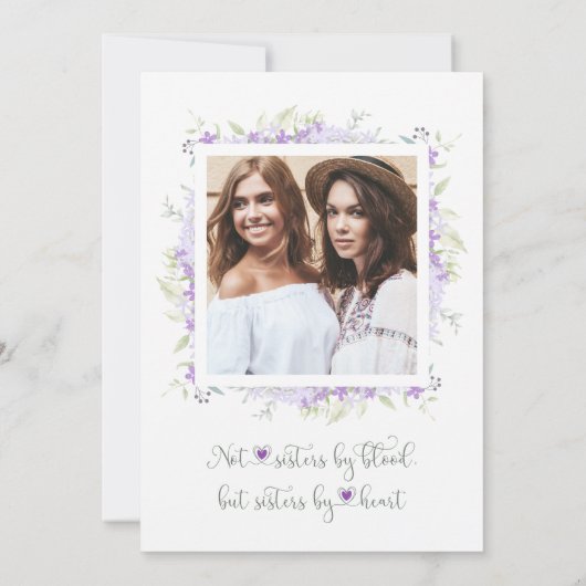 Funny Proposal Photo Bridesmaid Purple Wildflowers (Rückseite)