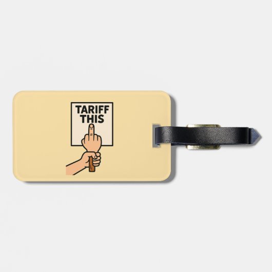 Funny Protest Sign Tarif dieser Mittelfinger Gepäckanhänger (Rückseite horizontal)