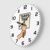 Funny Protest Sign Tarif dieser Mittelfinger Große Wanduhr (Winkel)