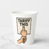 Funny Protest Sign Tarif dieser Mittelfinger Pappbecher (Vorderseite)