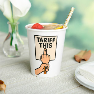 Funny Protest Sign Tarif dieser Mittelfinger Pappbecher