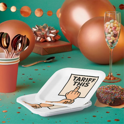 Funny Protest Sign Tarif dieser Mittelfinger Pappteller