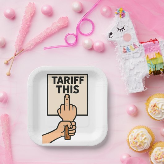 Funny Protest Sign Tarif dieser Mittelfinger Pappteller (Party)