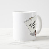 Funny Protester mit Placebo Cartoon Igel Jumbo-Tasse (Vorderseite Rechts)